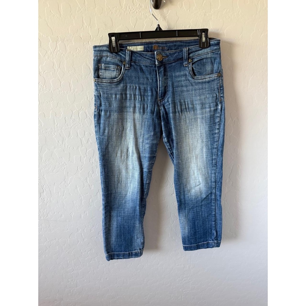 KUT from the Kloth Lauren Jeans Womens 4P Blue Denim Faded Crop Relaxed Retro